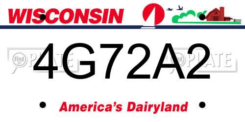 4G72A2 Wisconsin License Plate