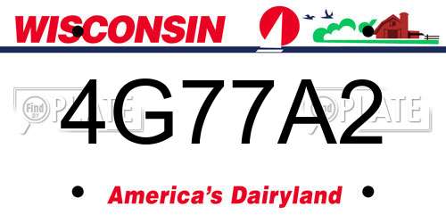 4G77A2 Wisconsin License Plate