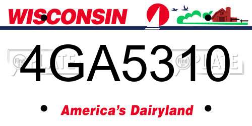 4GA5310 Wisconsin License Plate