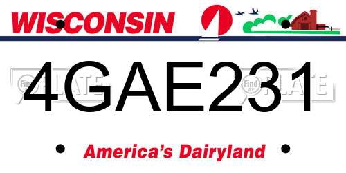 4GAE231 Wisconsin License Plate
