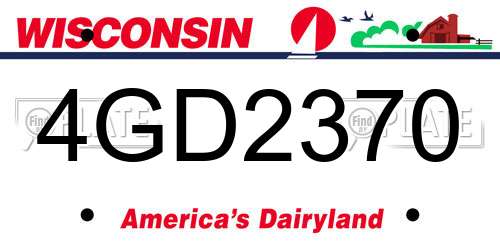 4GD2370 Wisconsin License Plate
