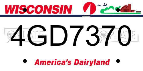 4GD7370 Wisconsin License Plate