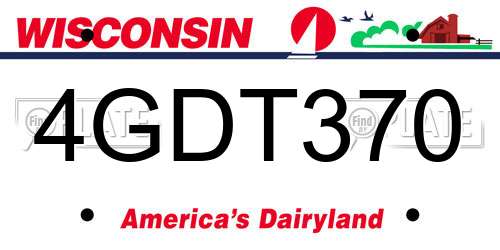 4GDT370 Wisconsin License Plate
