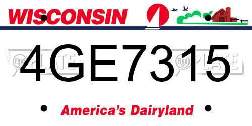 4GE7315 Wisconsin License Plate
