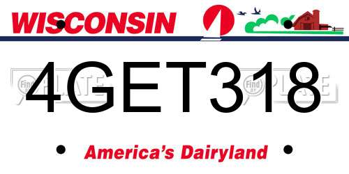 4GET318 Wisconsin License Plate
