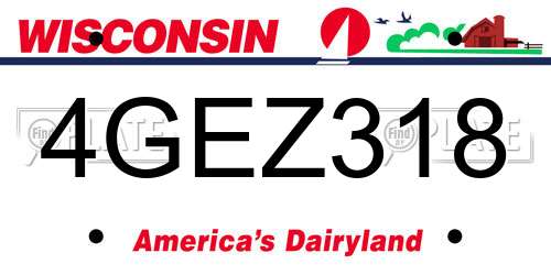 4GEZ318 Wisconsin License Plate