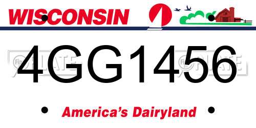 4GG1456 Wisconsin License Plate