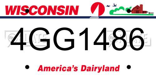 4GG1486 Wisconsin License Plate