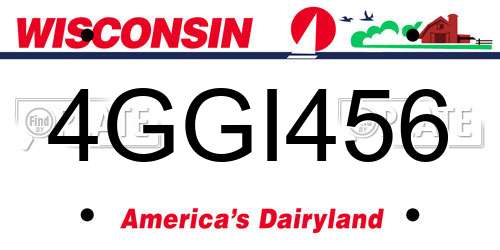 4GGI456 Wisconsin License Plate