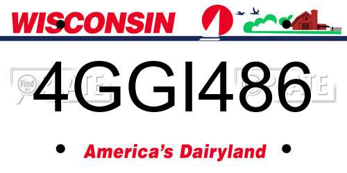 4GGI486 Wisconsin License Plate