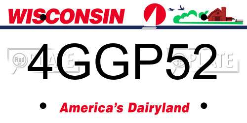 4GGP52 Wisconsin License Plate