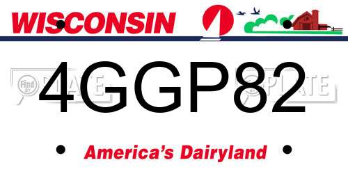 4GGP82 Wisconsin License Plate