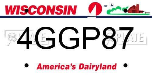 4GGP87 Wisconsin License Plate