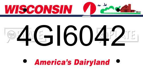 4GI6042 Wisconsin License Plate