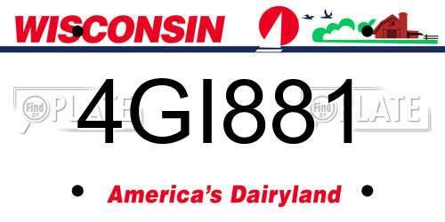 4GI881 Wisconsin License Plate