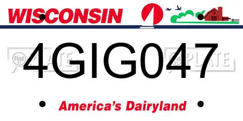 4GIG047 Wisconsin License Plate