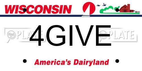 4GIVE Wisconsin License Plate