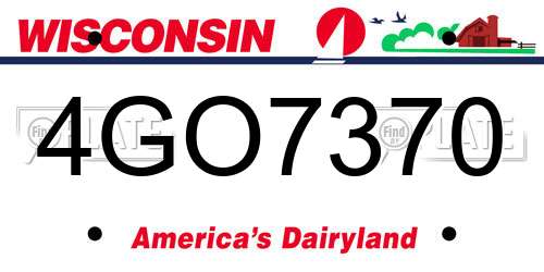 4GO7370 Wisconsin License Plate