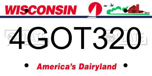 4GOT320 Wisconsin License Plate
