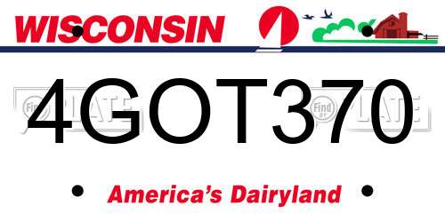4GOT370 Wisconsin License Plate