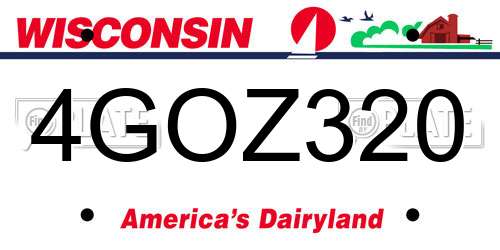 4GOZ320 Wisconsin License Plate