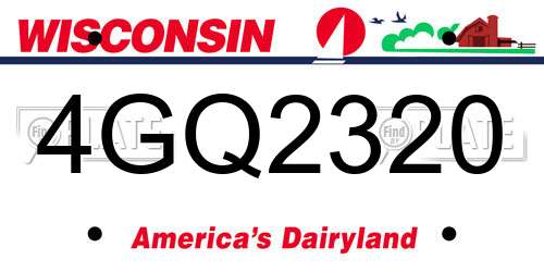 4GQ2320 Wisconsin License Plate