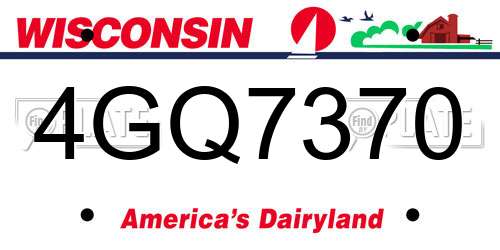 4GQ7370 Wisconsin License Plate