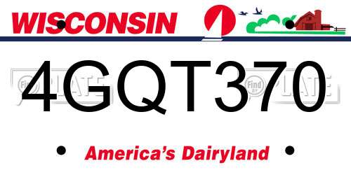 4GQT370 Wisconsin License Plate
