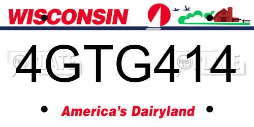4GTG414 Wisconsin License Plate