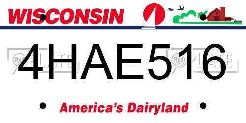4HAE516 Wisconsin License Plate