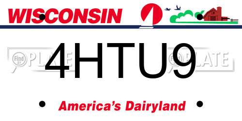 4HTU9 Wisconsin License Plate