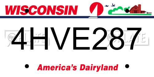4HVE287 Wisconsin License Plate