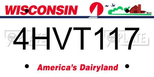 4HVT117 Wisconsin License Plate