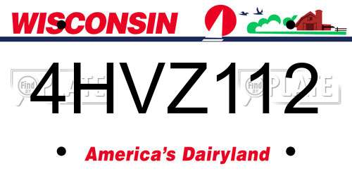 4HVZ112 Wisconsin License Plate