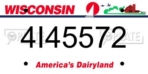 4I45572 Wisconsin License Plate