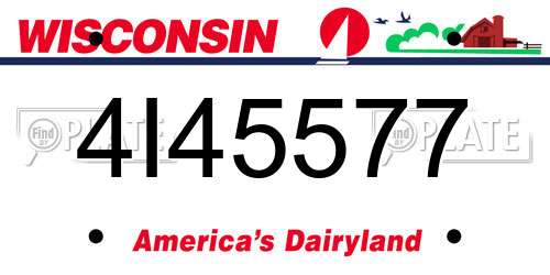 4I45577 Wisconsin License Plate