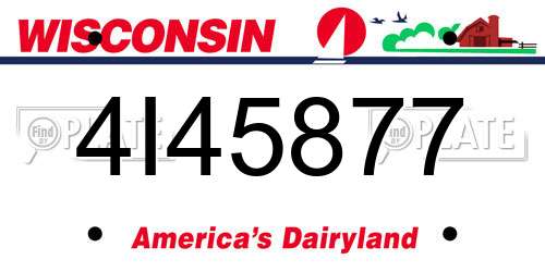 4I45877 Wisconsin License Plate