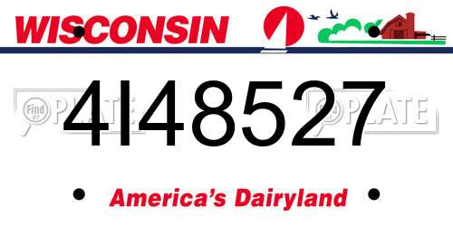 4I48527 Wisconsin License Plate