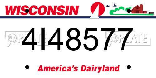 4I48577 Wisconsin License Plate