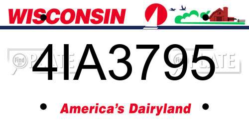 4IA3795 Wisconsin License Plate