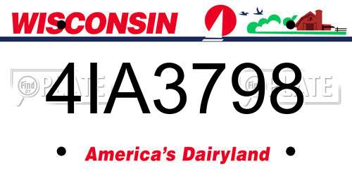 4IA3798 Wisconsin License Plate