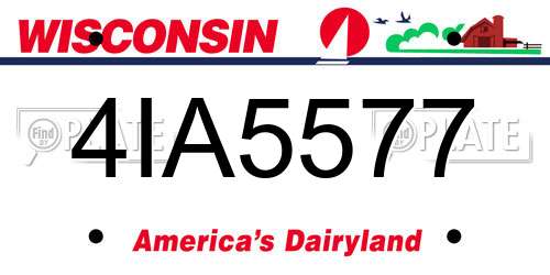 4IA5577 Wisconsin License Plate