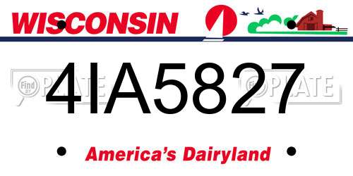 4IA5827 Wisconsin License Plate
