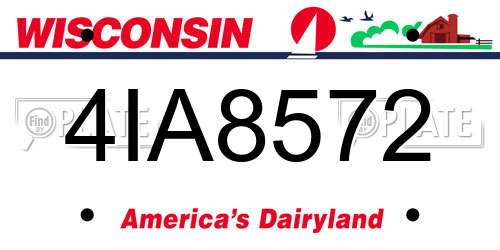 4IA8572 Wisconsin License Plate