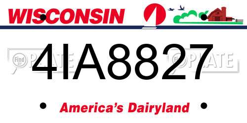 4IA8827 Wisconsin License Plate
