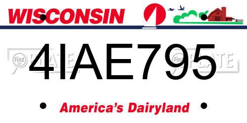 4IAE795 Wisconsin License Plate