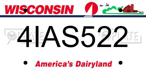 4IAS522 Wisconsin License Plate