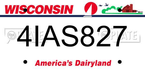 4IAS827 Wisconsin License Plate