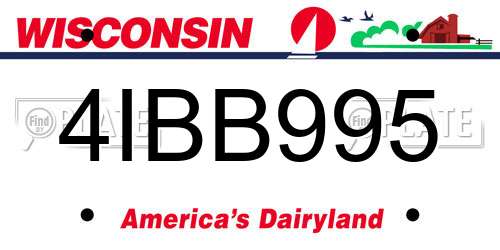 4IBB995 Wisconsin License Plate