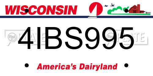 4IBS995 Wisconsin License Plate